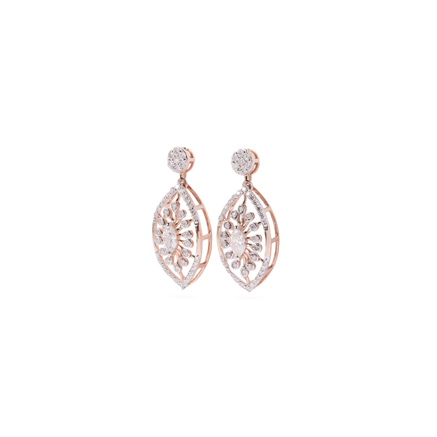 Teardrop Floral Diamond Earrings
