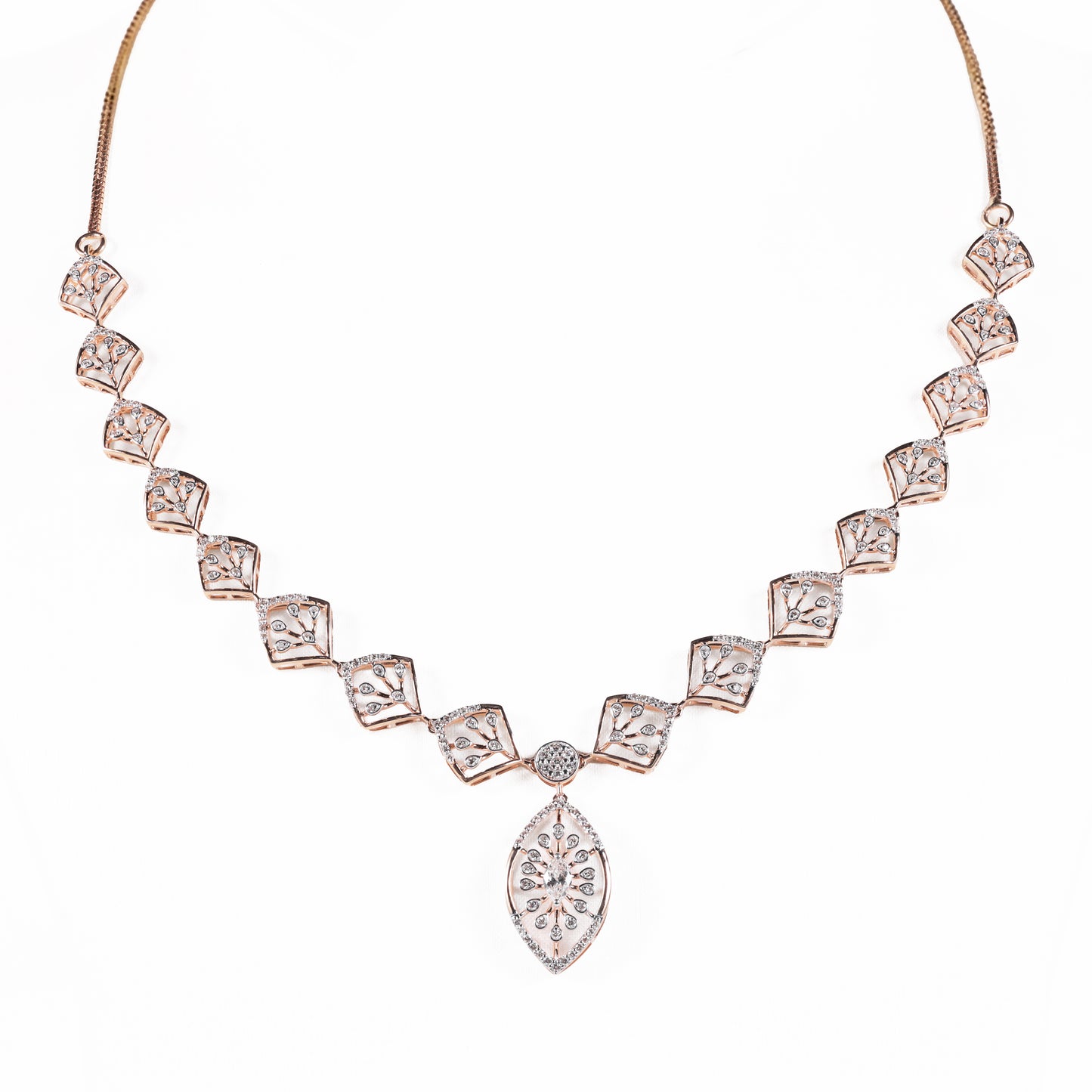 Heart Link Drop Necklace