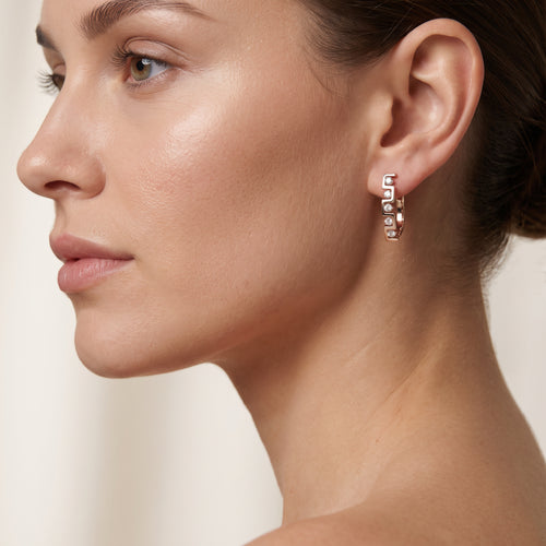 Load image 1 in gallery view. Layered Bar Diamond Earrings