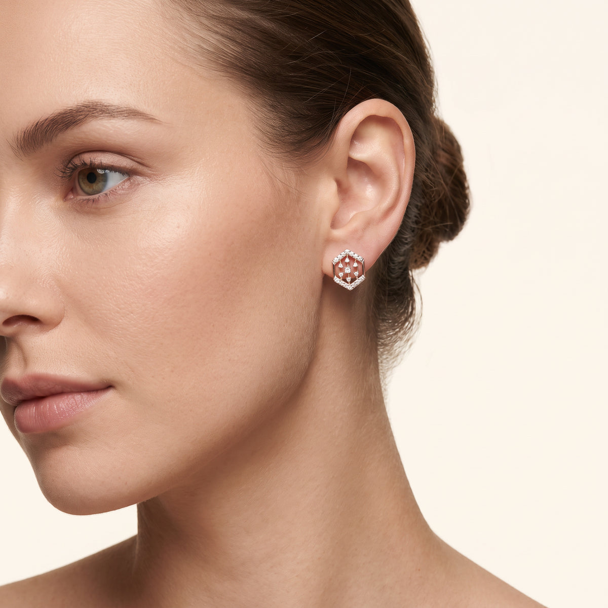 Hexagon Frame Drop Earrings