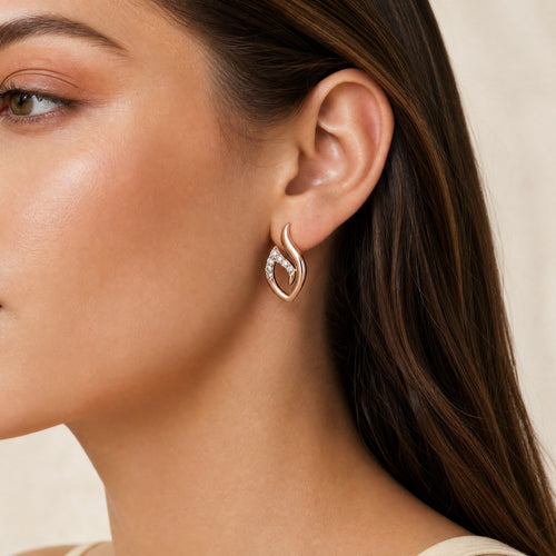 Load image 1 in gallery view. Wishbone Frame Diamond Earrings
