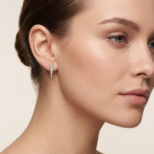 Load image 1 in gallery view. Tapered Spike Diamond Earrings