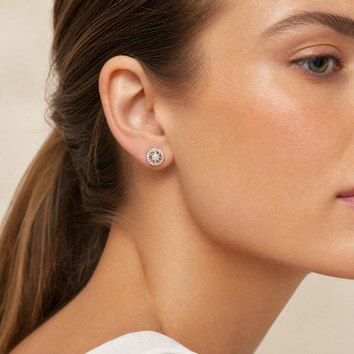 Load image 1 in gallery view. Classic Halo Stud Earrings