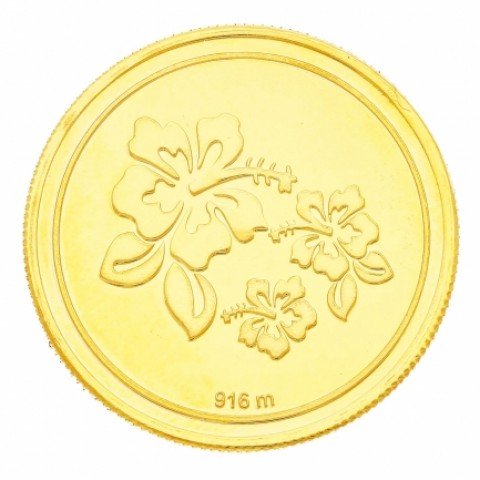 916 Purity 8 Grams Flower Gold Coin